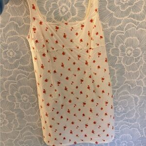 H&M Cream Mini Dress with Pink Floral Print